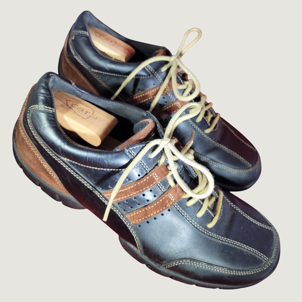 Rockport XCS Sneakers Men 11 Black Brown‎ Leather Walking Shoes APM70881 Casual